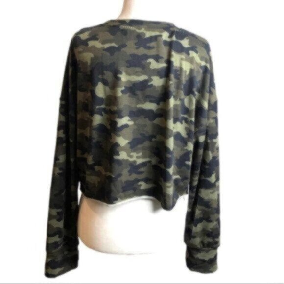 SHEIN Green Camo Long Sleeve Tee Shirt Medium - Picture 5 of 6